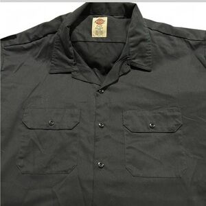 Dickies Men's Classic Black Button Down Shirt